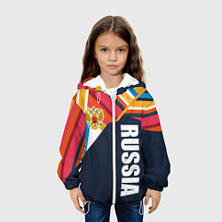 Куртка с капюшоном детская RUSSIA - RETRO COLORS, цвет: 3D-белый — фото 2
