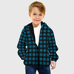 Куртка с капюшоном детская Black and blue plaid, цвет: 3D-черный — фото 2