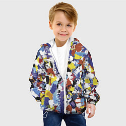 Куртка с капюшоном детская Смелые мазки яркой краски на холсте, цвет: 3D-белый — фото 2