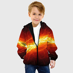 Куртка с капюшоном детская Искровой разряд молнии, цвет: 3D-черный — фото 2