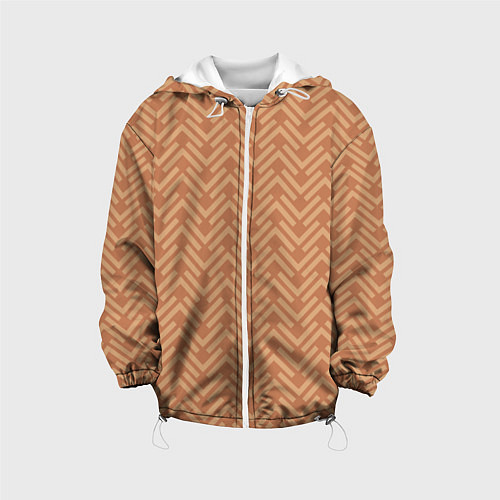 Детская куртка Плитки кофейного цвета / 3D-Белый – фото 1