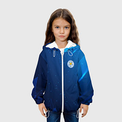 Куртка с капюшоном детская Сборная Уругвая синяя абстракция, цвет: 3D-белый — фото 2