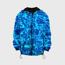 Куртка с капюшоном детская Текстура поверхности воды, цвет: 3D-черный