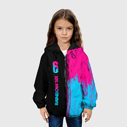 Куртка с капюшоном детская Rainbow Six - neon gradient: по-вертикали, цвет: 3D-черный — фото 2