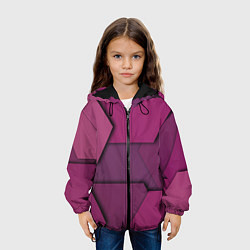 Куртка с капюшоном детская Геометрические фигуры в движении, цвет: 3D-черный — фото 2