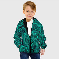 Куртка с капюшоном детская Имитация камня - яшма, цвет: 3D-черный — фото 2