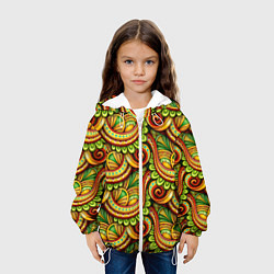 Куртка с капюшоном детская Летние объемные узоры, цвет: 3D-белый — фото 2