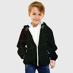 Куртка с капюшоном детская Радужная сетка - текстура, цвет: 3D-белый — фото 2