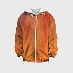 Куртка с капюшоном детская Огненно-оранжевая поверхность, цвет: 3D-белый