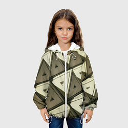 Куртка с капюшоном детская 3D иллюзия-пирамиды, цвет: 3D-белый — фото 2