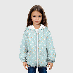 Куртка с капюшоном детская Гуси на нежно-голубом паттерн, цвет: 3D-белый — фото 2