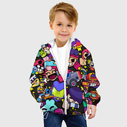 Куртка с капюшоном детская Особые пины значки Бравл Старс, цвет: 3D-белый — фото 2