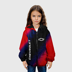Куртка с капюшоном детская Chevrolet красный карбон, цвет: 3D-черный — фото 2