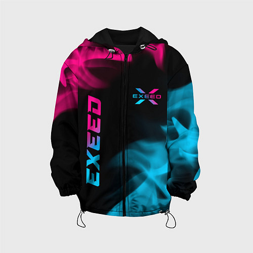 Детская куртка Exeed - neon gradient: символ и надпись вертикальн / 3D-Черный – фото 1