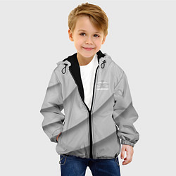 Куртка с капюшоном детская Daewoo - серая абстракция, цвет: 3D-черный — фото 2