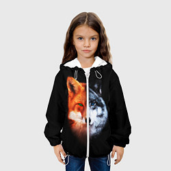 Куртка с капюшоном детская Волк и Лисица, цвет: 3D-белый — фото 2