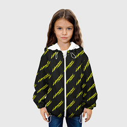 Куртка с капюшоном детская Киберпанк Бегущий по краю паттерн, цвет: 3D-белый — фото 2