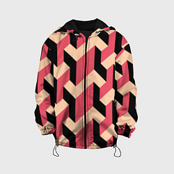 Куртка с капюшоном детская Объемный геометрический узор geometry, цвет: 3D-черный