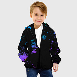 Куртка с капюшоном детская In flames - неон, цвет: 3D-черный — фото 2