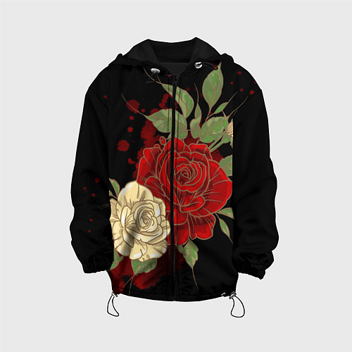 Детская куртка Прекрасные розы / 3D-Черный – фото 1