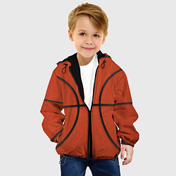 Куртка с капюшоном детская Стандартный баскетбольный мяч, цвет: 3D-черный — фото 2
