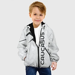 Куртка с капюшоном детская Caucasus Mountains надпись Кавказ на английском с, цвет: 3D-черный — фото 2