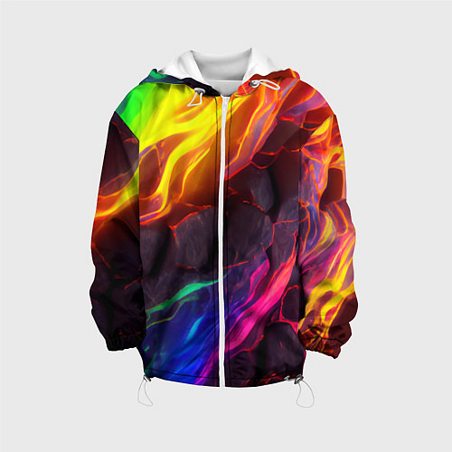 Детская куртка Neon rainbow lava / 3D-Белый – фото 1