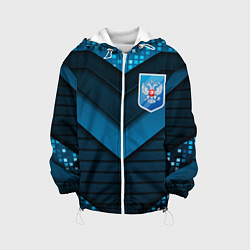 Куртка с капюшоном детская Russia abstract blue, цвет: 3D-белый