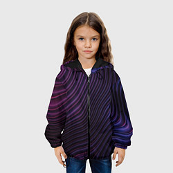Куртка с капюшоном детская Волнистый металлик, цвет: 3D-черный — фото 2