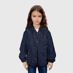 Куртка с капюшоном детская Золотые, красные, синие звезды на темно синем, цвет: 3D-черный — фото 2