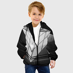 Куртка с капюшоном детская Абстрактные тени и геометрические фигуры, цвет: 3D-черный — фото 2