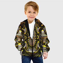 Куртка с капюшоном детская Трехмерный фрактал, цвет: 3D-черный — фото 2