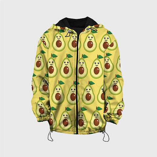 Детская куртка Авокадо Паттерн - Желтая версия / 3D-Черный – фото 1