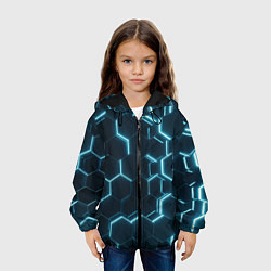 Куртка с капюшоном детская Сияние сот, цвет: 3D-черный — фото 2