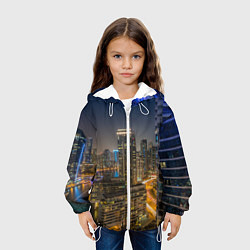 Куртка с капюшоном детская Ночной красочный город, цвет: 3D-белый — фото 2