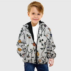 Куртка с капюшоном детская Каменные цветы, цвет: 3D-черный — фото 2