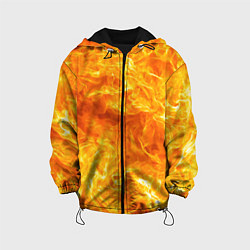 Куртка с капюшоном детская Бушующий огонь, цвет: 3D-черный