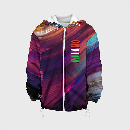 Детская куртка Разноцветная экспрессивная композиция - Milano / 3D-Белый – фото 1