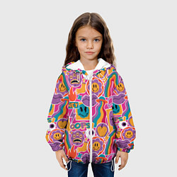 Куртка с капюшоном детская Психоделические страшилки, цвет: 3D-белый — фото 2