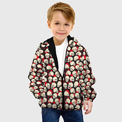Куртка с капюшоном детская Улыбающийся череп, цвет: 3D-черный — фото 2