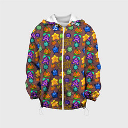 Куртка с капюшоном детская Stardew Valley pattern brown, цвет: 3D-белый