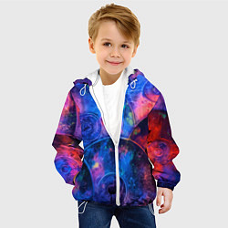 Куртка с капюшоном детская Композиция из дисков, цвет: 3D-белый — фото 2