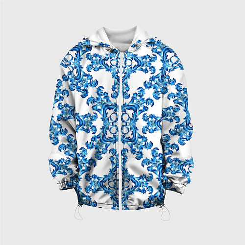 Детская куртка Гжель рисунок цветы / 3D-Белый – фото 1