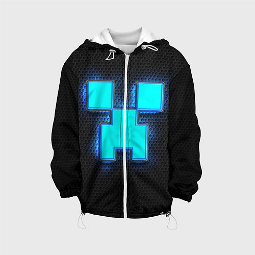 Детская куртка Minecraft Creeper - neon / 3D-Белый – фото 1