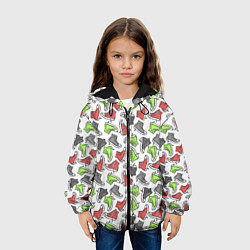 Куртка с капюшоном детская Кеды разноцветные поп арт, цвет: 3D-черный — фото 2