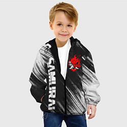 Куртка с капюшоном детская Киберпанк - Потертости - Samurai, цвет: 3D-черный — фото 2