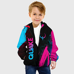 Куртка с капюшоном детская Quake - neon gradient: надпись, символ, цвет: 3D-черный — фото 2
