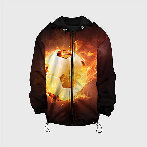 Детская куртка Футбольный мяч огонь / 3D-Черный – фото 1