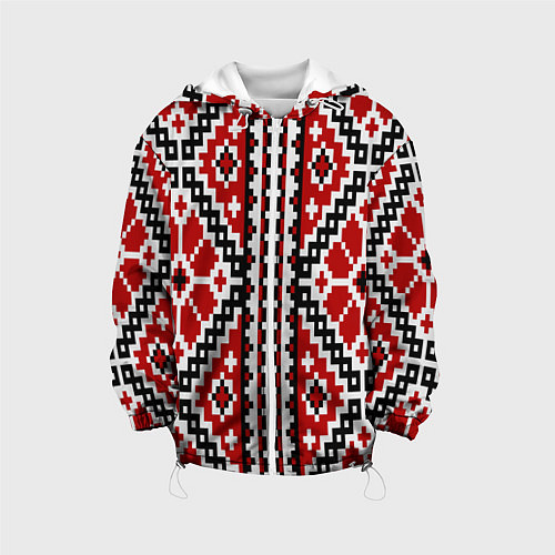 Детская куртка Вышивка геометрический узор крест / 3D-Белый – фото 1