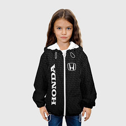 Куртка с капюшоном детская Honda карбон, цвет: 3D-белый — фото 2